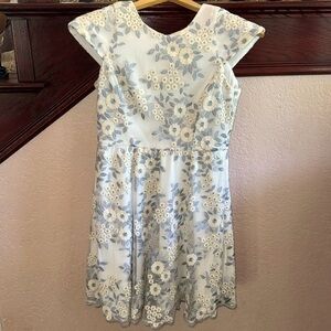 Dress the Population Size Medium Sheer White & Silvery Floral Mini Dress Bridal